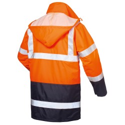 1 Stück SAFESTYLE Warnschutzparka 4-in-1 aus strapazierfähigem Material in Orange/Marine, EN ISO 20471/3