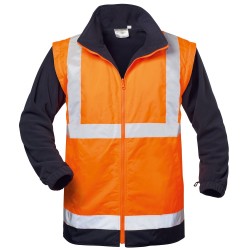 1 Stück SAFESTYLE Warnschutzparka 4-in-1 aus strapazierfähem Material in Orange/Marine, EN ISO 20471/3
