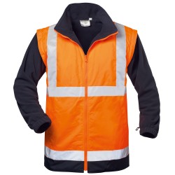 1 Stück SAFESTYLE Warnschutzparka 4-in-1 aus strapazierfähigem Material in Orange/Marine, EN ISO 20471/3