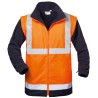 1 Stück SAFESTYLE Warnschutzparka 4-in-1 aus strapazierfähigem Material in Orange/Marine, EN ISO 20471/3