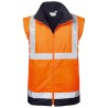 1 Stück SAFESTYLE Warnschutzparka 4-in-1 aus strapazierfähigem Material in Orange/Marine, EN ISO 20471/3