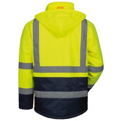 1 Stück Safestyle Warnschutzparka aus Polyester in Gelb/Marine, EN ISO 20471/3, EN 343, EN ISO 13688