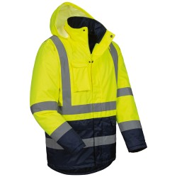 1 Stück Safestyle Warnschutzparka aus Polyester in Gelb/Marine, EN ISO 20471/3, EN 343, EN ISO 13688