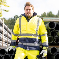 1 Stück Safestyle Warnschutzparka aus Polyester in Gelb/Marine, EN ISO 20471/3, EN 343, EN ISO 13688