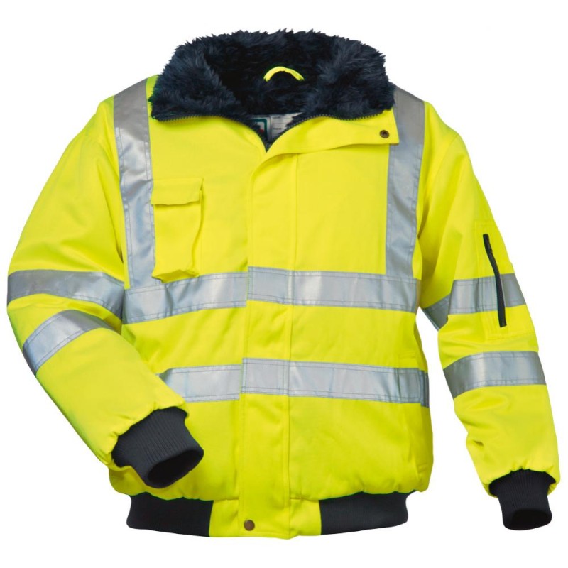 1 Stück ELYSEE® Pilotjacke gelb, EN ISO 20471/3, EN 14058, EN ISO 13688, hochsichtbar und funktional