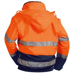 1 Stück ELYSEE Warnschutzpilotjacke, orange/marine, EN ISO 20471/3, EN 343, EN ISO 13688, abnehmbare Ärmel