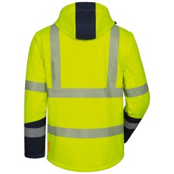 1 Stück Joris Warnschutz-Softshelljacke aus wattiertem Material in Gelb/Marine, EN ISO 20471/3 zertifiziert
