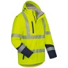 1 Stück Joris Warnschutz-Softshelljacke aus wattiertem Material in Gelb/Marine, EN ISO 20471/3 zertifiziert