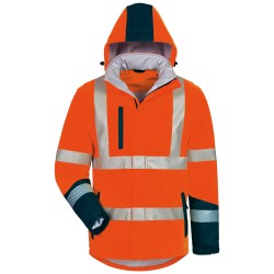 1 Stück Safestyle wattierte Warnschutz-Softshelljacke, EN ISO 20471/3, orange/marine