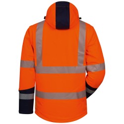 1 Stück Safestyle wattierte Warnschutz-Softshelljacke, EN ISO 20471/3, orange/marine