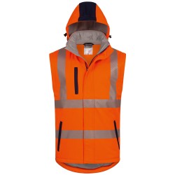 1 Stück Safestyle wattierte Warnschutz-Softshelljacke, EN ISO 20471/3, orange/marine