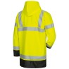 1 Stück Manfred Warnschutz Regenjacke, PU-beschichtet, gelb/schwarz, EN ISO 20471 Kl 3, EN 343 Kl 4/1/X