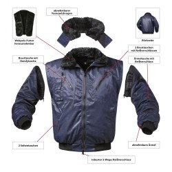 1 Stück NORWAY® Pilotjacke aus hochwertigem Material in klassischem Weiss