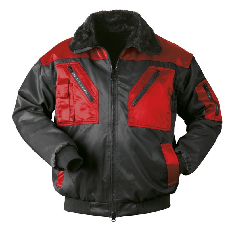 1 Stück Norway® Pilotjacke aus strapazierfähigem Material in Schwarz/Rot