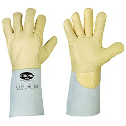 60 Paar WELDERSTAR STRONGHAND® Handschuhe aus Rind-Nappa- und Spaltleder in Beige, CAT 2 zertifiziert