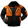 1 Stück NORWAY® Pilotjacke aus leichtem Material in Schwarz/Orange für optimale Sichtbarkeit und Komfort