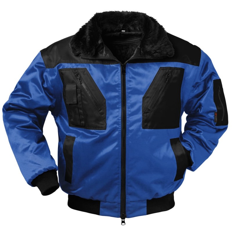 1 Stück NORWAY® Pilotjacke aus hochwertigem Material in royalblau und schwarz