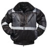 1 Stück NORWAY® Pilotjacke mit Reflexstreifen, Schwarz/Grau, für optimale Sichtbarkeit und Sicherheit
