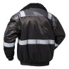 1 Stück NORWAY® Pilotjacke mit Reflexstreifen, Schwarz/Grau, für optimale Sichtbarkeit und Sicherheit