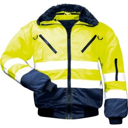 1 Stück NORWAY Warnschutz-Pilotjacke aus hochwertigem Material in Gelb/Marine, EN ISO 20471/3 zertifiziert