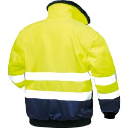 1 Stück NORWAY Warnschutz-Pilotjacke aus hochwertigem Material in Gelb/Marine, EN ISO 20471/3 zertifiziert