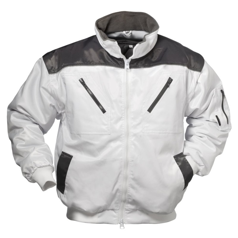 1 Stück Hollis Pilotjacke aus strapazierfähigem Material in Weiss/Grau für optimale Funktionalität und Style