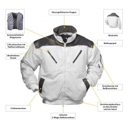 1 Stück Hollis Pilotjacke aus strapazierfähigem Material in Weiss/Grau für optimale Funktionalität und Style