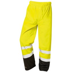 1 Stück DIRK Warnschutz Regenbundhose PU Gelb/Schwarz nach EN ISO 20471 Kl 1, EN 343 Kl 4/1/X