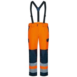 1 Stück ELYSEE Warnschutz-Regenhose EN ISO 20471, EN 343, orange/marine, hohe Sichtbarkeit und Wetterschutz