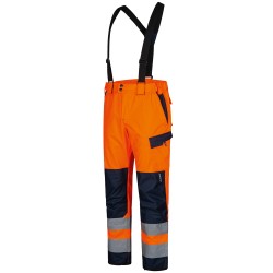 1 Stück ELYSEE Warnschutz-Regenhose EN ISO 20471, EN 343, orange/marine, hohe Sichtbarkeit und Wetterschutz
