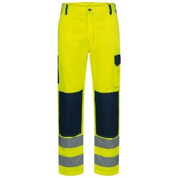 1 Stück WERDAU Warnschutz-Bundhose, SAFESTYLE®, gelb/marine, langlebig und sicher für den Arbeitsbereich