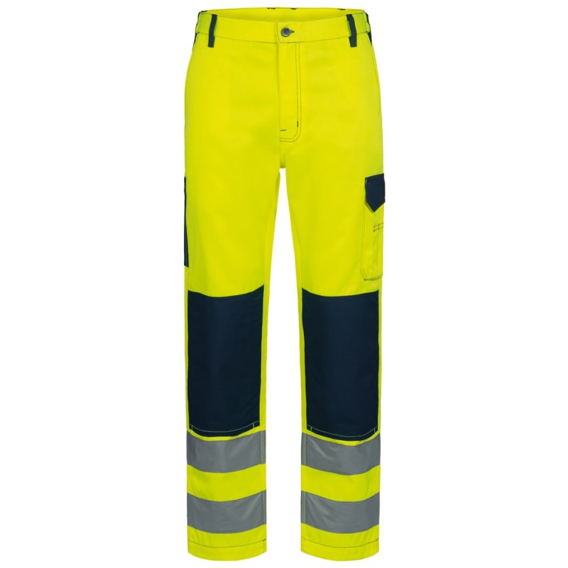 1 Stück WERDAU Warnschutz-Bundhose, SAFESTYLE®, gelb/marine, langlebig und sicher für den Arbeitsbereich