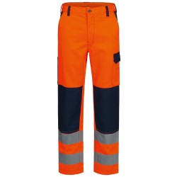 1 Stück Safestyle Warnschutz-Bundhose, orange/marine, mit hoher Sichtbarkeit und strapazierfähigem Material