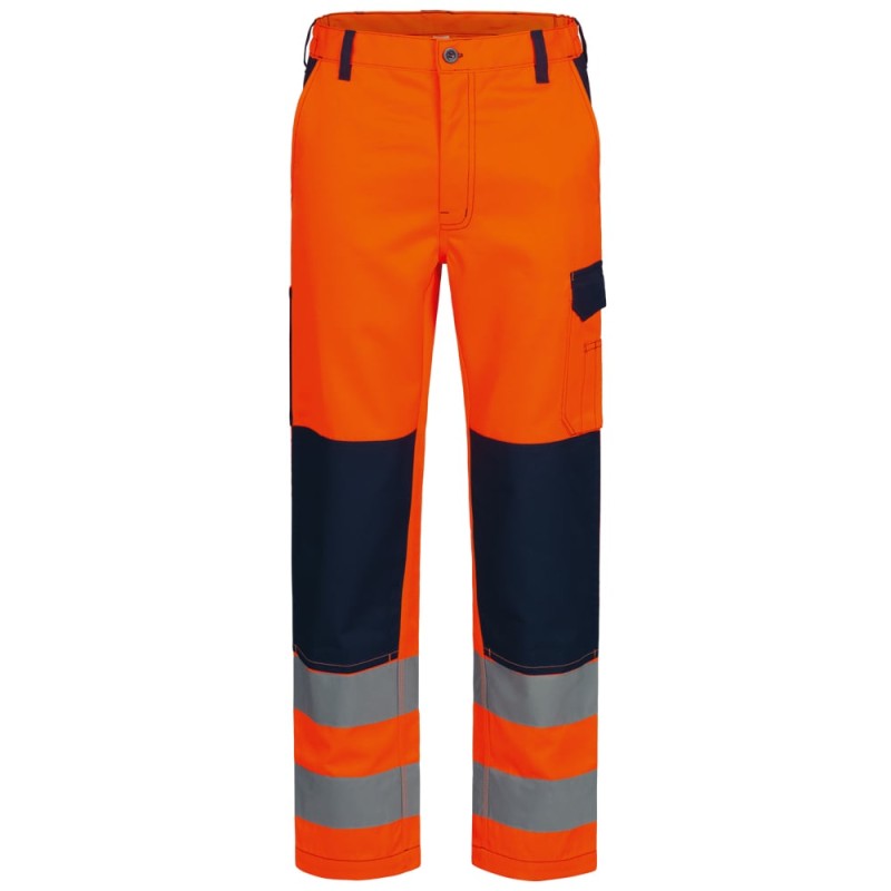 1 Stück Safestyle Warnschutz-Bundhose, orange/marine, mit hoher Sichtbarkeit und strapazierfähigem Material