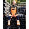 1 Stück SAFESTYLE Warnschutz-Latzhose aus strapazierfähigem Material in orange und marineblau