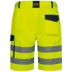 1 Stück Jessen Warnschutz-Shorts aus SAFESTYLE® in Gelb/Marine für optimale Sichtbarkeit und Sicherheit