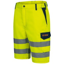1 Stück Jessen Warnschutz-Shorts aus SAFESTYLE® in Gelb/Marine für optimale Sichtbarkeit und Sicherheit