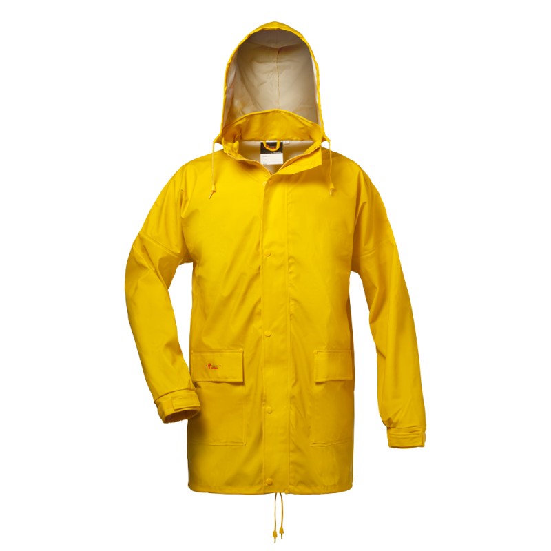 1 Stück Landskrona PU-Stretch-Jacke, wasserdicht, EN 343, gelb, ideal für Outdoor-Aktivitäten und wechselhaftes