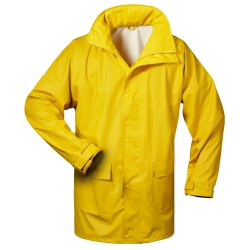 1 Stück Landskrona PU-Stretch-Jacke, wasserdicht, EN 343, gelb, ideal für Outdoor-Aktivitäten und wechselhaftes