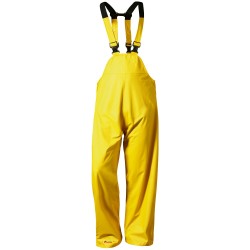 1 Stück Halmstad PU-Stretch-Latzhose, wasserdicht, gelb, EN 343-zertifiziert für optimalen Wetterschutz