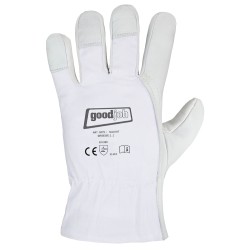 240 Paar SIALKOT GOODJOB® Handschuhe aus Nappa-Leder und Baumwolle, Natur/Weiss, Kategorie 2