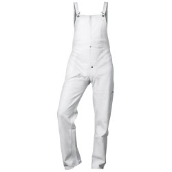 1 Stück Nico Vollleder-Latzhose aus Rind-Vollleder mit Aramid Garn in Weiss