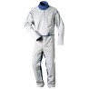 1 Overall Elmar aus Polyester und Baumwolle mit Spaltlederbesatz in Weiss