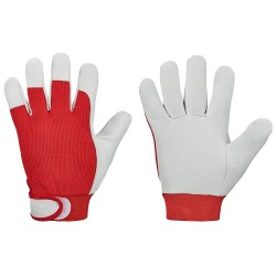 120 Paar GOODJOB® Nappa-Lederhandschuhe aus Baumwolle in Rot, Kategorie 1 - hohe Qualität und Komfort