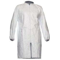 10 Stück TYVEK® 500 Laborkittel, Modell PL309, wasserdicht, weiss, Einheitsgrösse