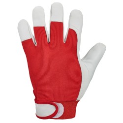 120 Paar GOODJOB® Nappa-Lederhandschuhe aus Baumwolle in Rot, Kategorie 1 - hohe Qualität und Komfort
