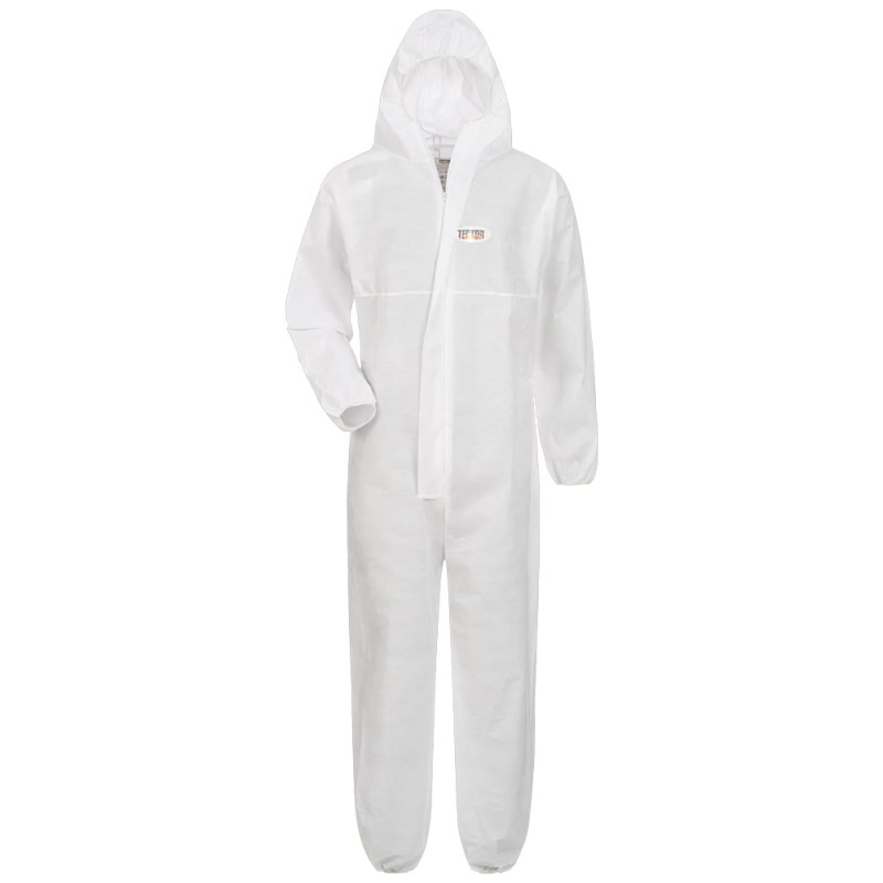1 Stück TECTOR SMS-Schutzanzug Kategorie 3 Typ 5/6 aus weissem Material für optimalen Schutz und Komfort