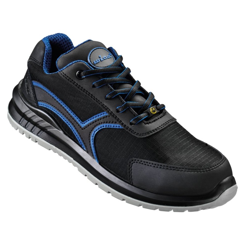 1 Paar Göhre Nuovo Halbschuhe, Schwarz/Blaue ESD Sicherheitsschuhe EN ISO 20345 S1P FO SR