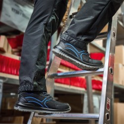 1 Paar Göhre Nuovo Halbschuhe, Schwarz/Blaue ESD Sicherheitsschuhe EN ISO 20345 S1P FO SR