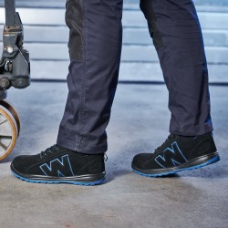 1 Paar CRAFTLAND Halbschuhe EN ISO 20345 S1P FO SR, schwarz/blau, Sicherheits-Schuhe für hohen Tragekomfort
